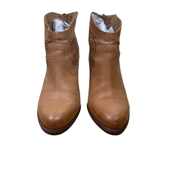 Ugg Charlotte Seaweed Perf Booties Brown Leather Laser Cut Zip US 6 EU37  AU 5.5 - Picture 5 of 11